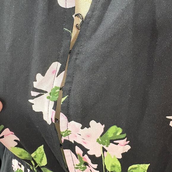 Torrid Plus Size 6X Maxi Challis Tiered V-Neck Dress Floral Boho Pockets Black - Picture 11 of 12